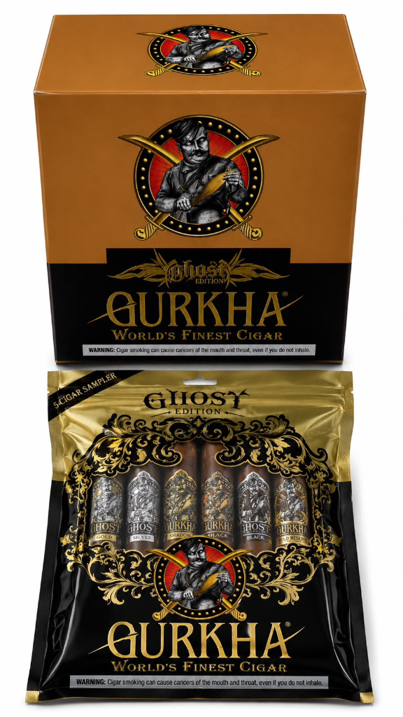 Gurkha Sampler Ghost Edition Gurkha Sampler Ghost Edition: conjunto sampler Gurkha em embalagem preta e dourada.